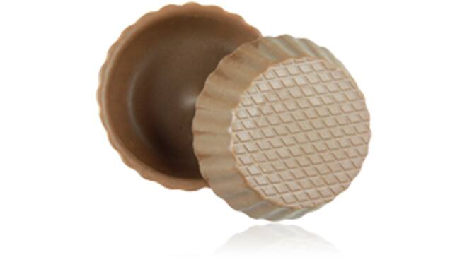 Petitfour rond gekarteld melk