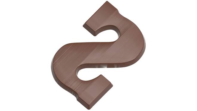 Chocoladevorm letter S spiegelbeeld