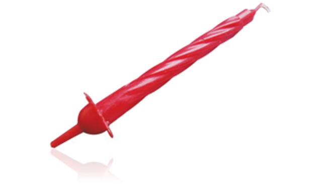 Rode kaarsjes met houder 8cm