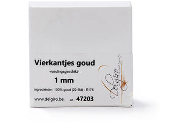 Goud vierkantjes 1 mm