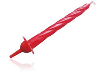Rode kaarsjes met houder 8cm